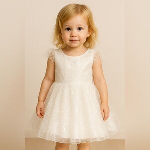 Sparkling White Toddler Dress